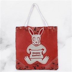 Cute Bunny Happy Easter Drawing Illustration Design Grocery Tote Bag