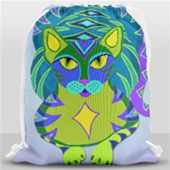 Peacock Tabby Drawstring Bag (large)