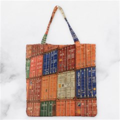 Blue White Orange And Brown Container Van Grocery Tote Bag