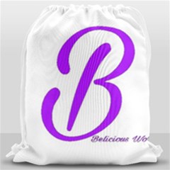 Belicious World  b  Blue Drawstring Bag (large)