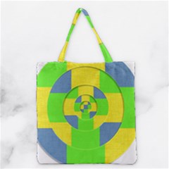 Fabric 3d Geometric Circles Lime Grocery Tote Bag