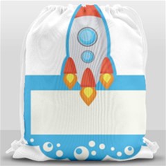 Rocket Spaceship Clip Art Clipart Drawstring Bag (large)