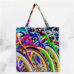 Colorful Bicycles In A Row Grocery Tote Bag
