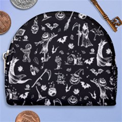 Halloween Pattern Horseshoe Style Canvas Pouch