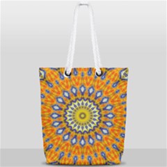Fractal Kaleidoscope Mandala Full Print Rope Handle Tote (small)