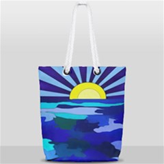 Sunset On The Lake Full Print Rope Handle Tote (small)