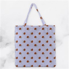 Peach Rose Blue Grocery Tote Bag