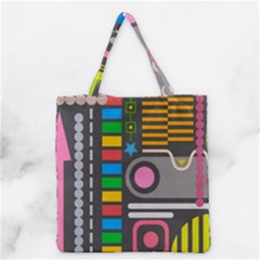 Pattern Geometric Abstract Colorful Arrows Lines Circles Triangles Grocery Tote Bag