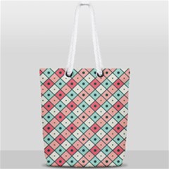 Romboidal Vector Pattern Full Print Rope Handle Tote (small)
