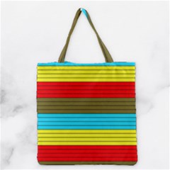 Multicolor With Black Lines Grocery Tote Bag