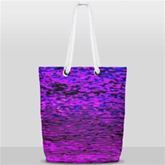 Magenta Waves Flow Series 2 Full Print Rope Handle Tote (small)