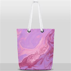 Illustration Art Pink Design Wallpaper Full Print Rope Handle Tote (small)