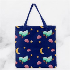 Sleepy Sheep Star And Moon Grocery Tote Bag