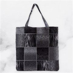 Gray Animal Print Grocery Tote Bag