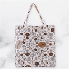 Brown Coffee Beans Pattern Grocery Tote Bag