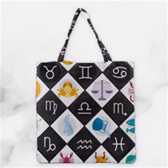 Zodiac Astrology Horoscope Pattern Grocery Tote Bag