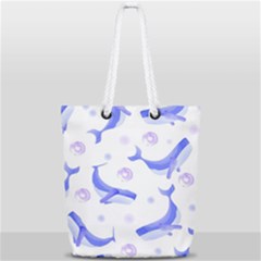 Whale Fish Sea Pattern Mammal Ocean Full Print Rope Handle Tote (small)