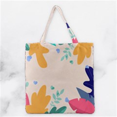 Border Leaves Design Frame Grocery Tote Bag