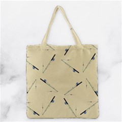 Fishing Rods Pattern Brown Grocery Tote Bag