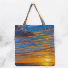 Orange Sunset On The Beach Grocery Tote Bag