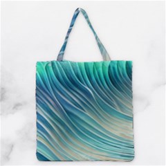 Pastel Ocean Waves Grocery Tote Bag
