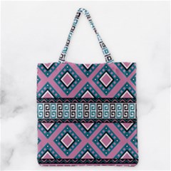 Pink Pattern Design Vintage Grocery Tote Bag