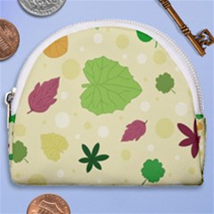 Leaves-140 Horseshoe Style Canvas Pouch