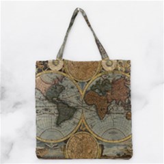 Vintage World Map Travel Geography Grocery Tote Bag
