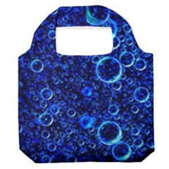 Blue Bubbles Abstract Premium Foldable Grocery Recycle Bag