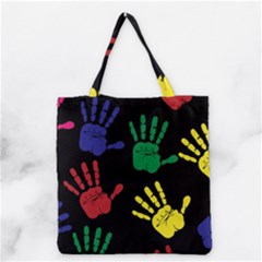 Handprints-hand-print-colourful Grocery Tote Bag