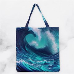 Tsunami Tidal Wave Ocean Waves Sea Nature Water Grocery Tote Bag