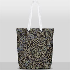 Pattern Abstract Runes Graphic Full Print Rope Handle Tote (small)