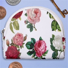 Roses-white Horseshoe Style Canvas Pouch