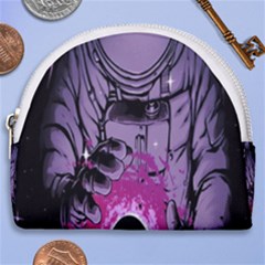 Fingerprint Astro, Amoled, Astronaut, Black, Dark, Oled Horseshoe Style Canvas Pouch