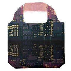 Pixel Art City Premium Foldable Grocery Recycle Bag
