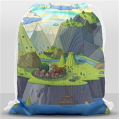Cartoon Network Mountains Landscapes Seas Illustrations Adventure Time Rivers Drawstring Bag (large)