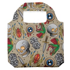 Tattoo Pattern Premium Foldable Grocery Recycle Bag