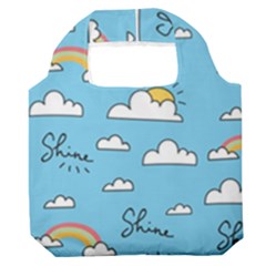Seamless Pattern Vector Owl Cartoon With Bugs Premium Foldable Grocery Recycle Bag