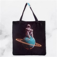 Stuck On Saturn Astronaut Planet Space Grocery Tote Bag