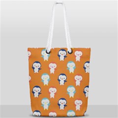 Cute Penguin Funny Pattern Full Print Rope Handle Tote (small)