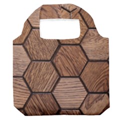 Wooden Triangles Texture, Wooden ,texture, Wooden Premium Foldable Grocery Recycle Bag