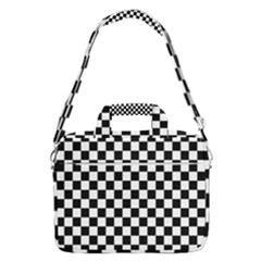 Black White Checker Pattern Checkerboard Macbook Pro 16  Shoulder Laptop Bag