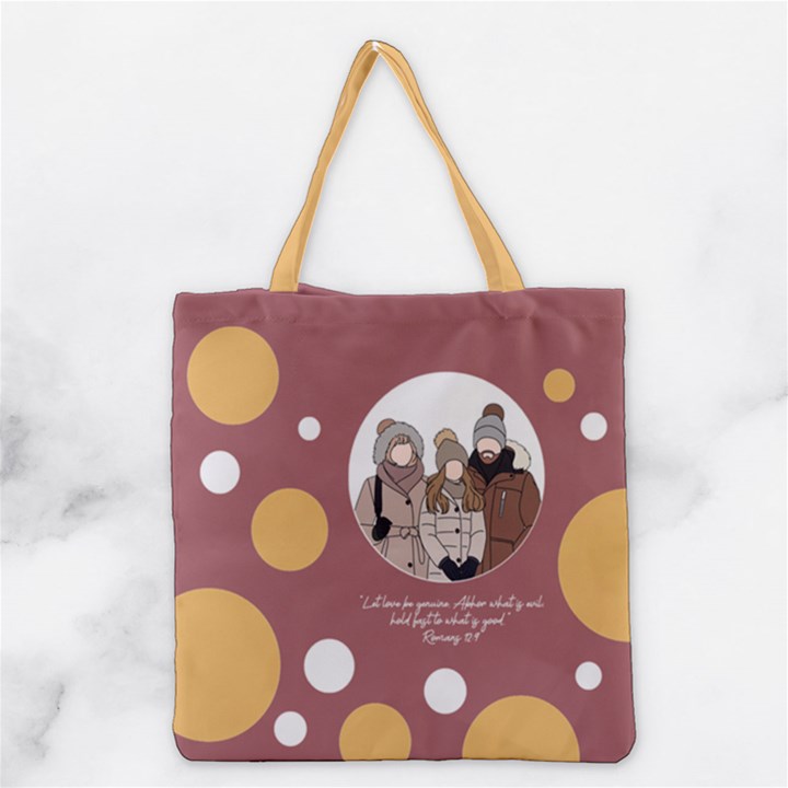 Personalized Hand Draw Style Bubble Grocery Tote Bag