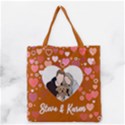 Personalized Photo Illustration Lover Name Tote Bag Grocery Tote Bag View2