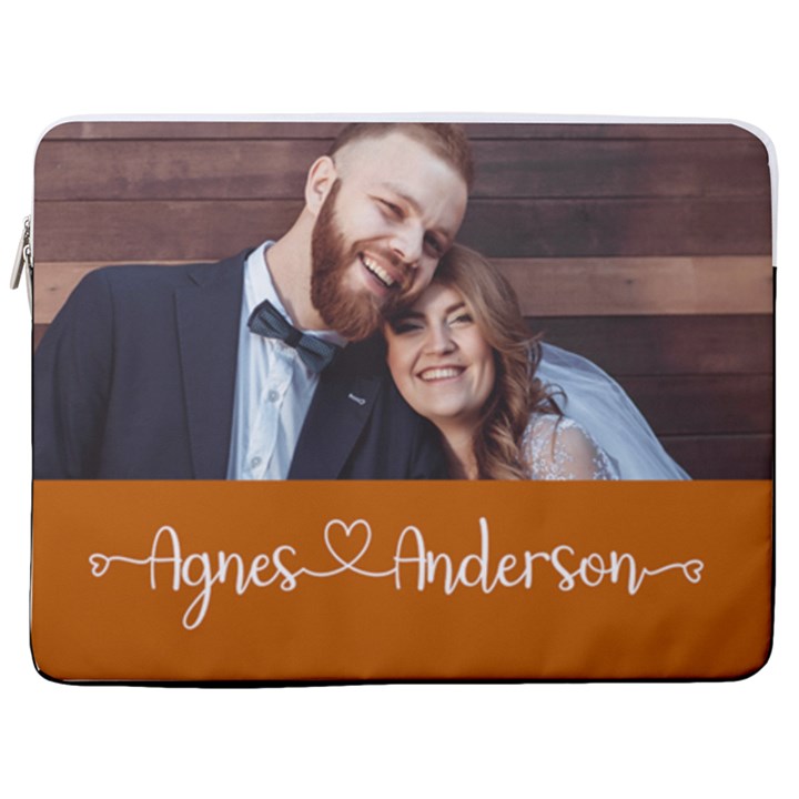 Personalized Photo Any Text Laptop Sleeve Case with Pocket 17  Vertical Laptop Sleeve Case With Pocket