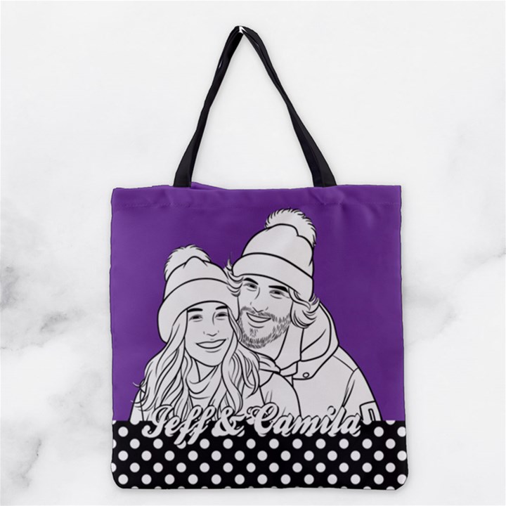 Personalized Hand Draw Style Heart 2 Grocery Tote Bag