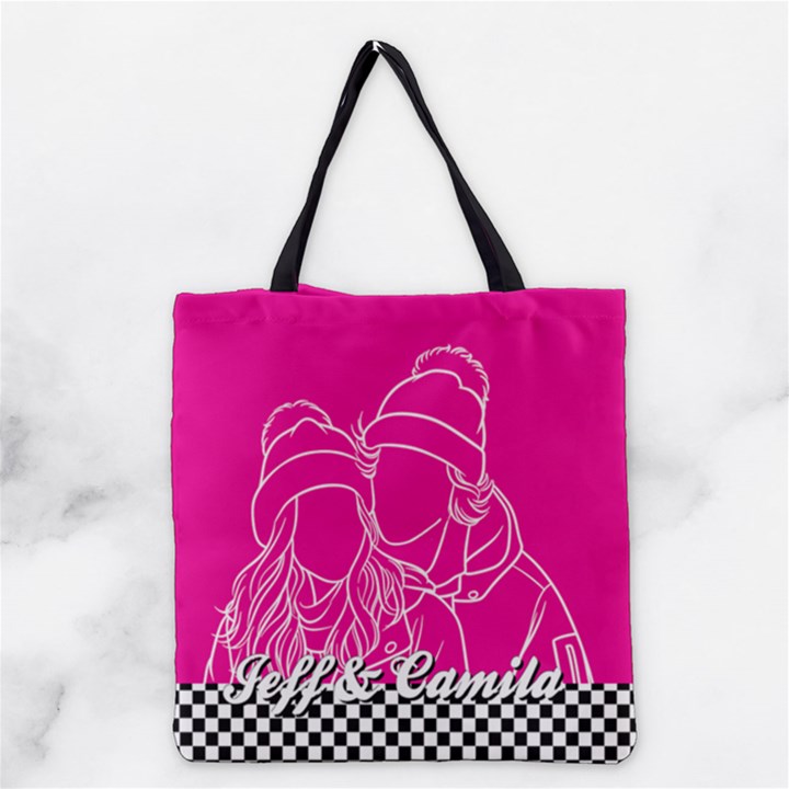 Personalized Hand Draw Style Heart 3 Grocery Tote Bag