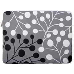 Abstract Nature Black White 17  Vertical Laptop Sleeve Case With Pocket
