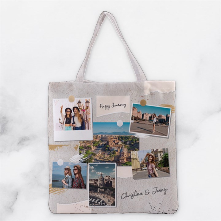 Personalized Collage Travel Photo Any Text Tote Bag Grocery Tote Bag