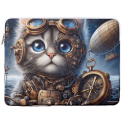 Maine Coon Explorer 17  Vertical Laptop Sleeve Case With Pocket